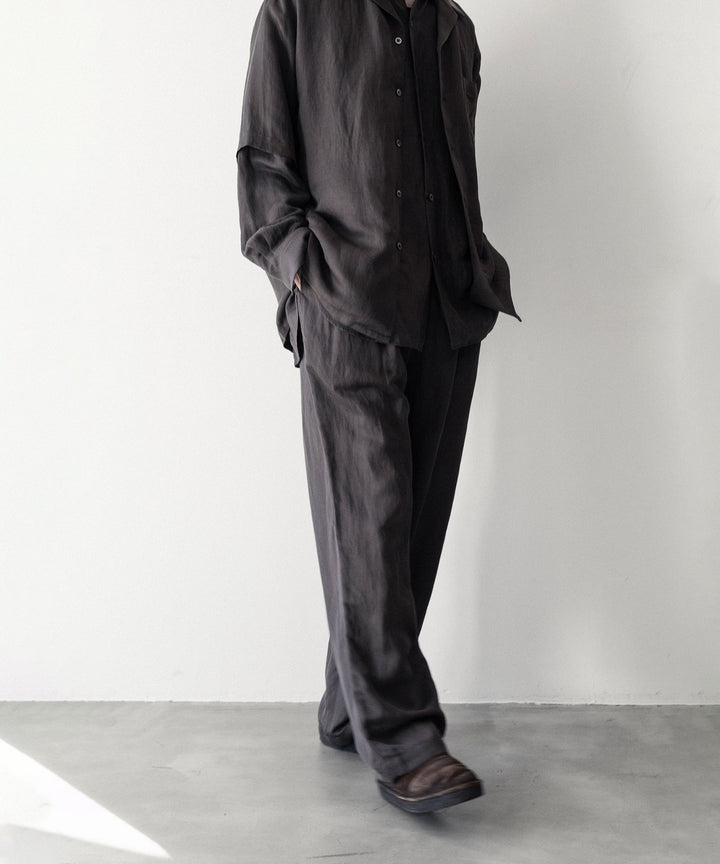 【ssstein】VIS/LI TWILL WIDE EASY TROUSERS - KHAKI
