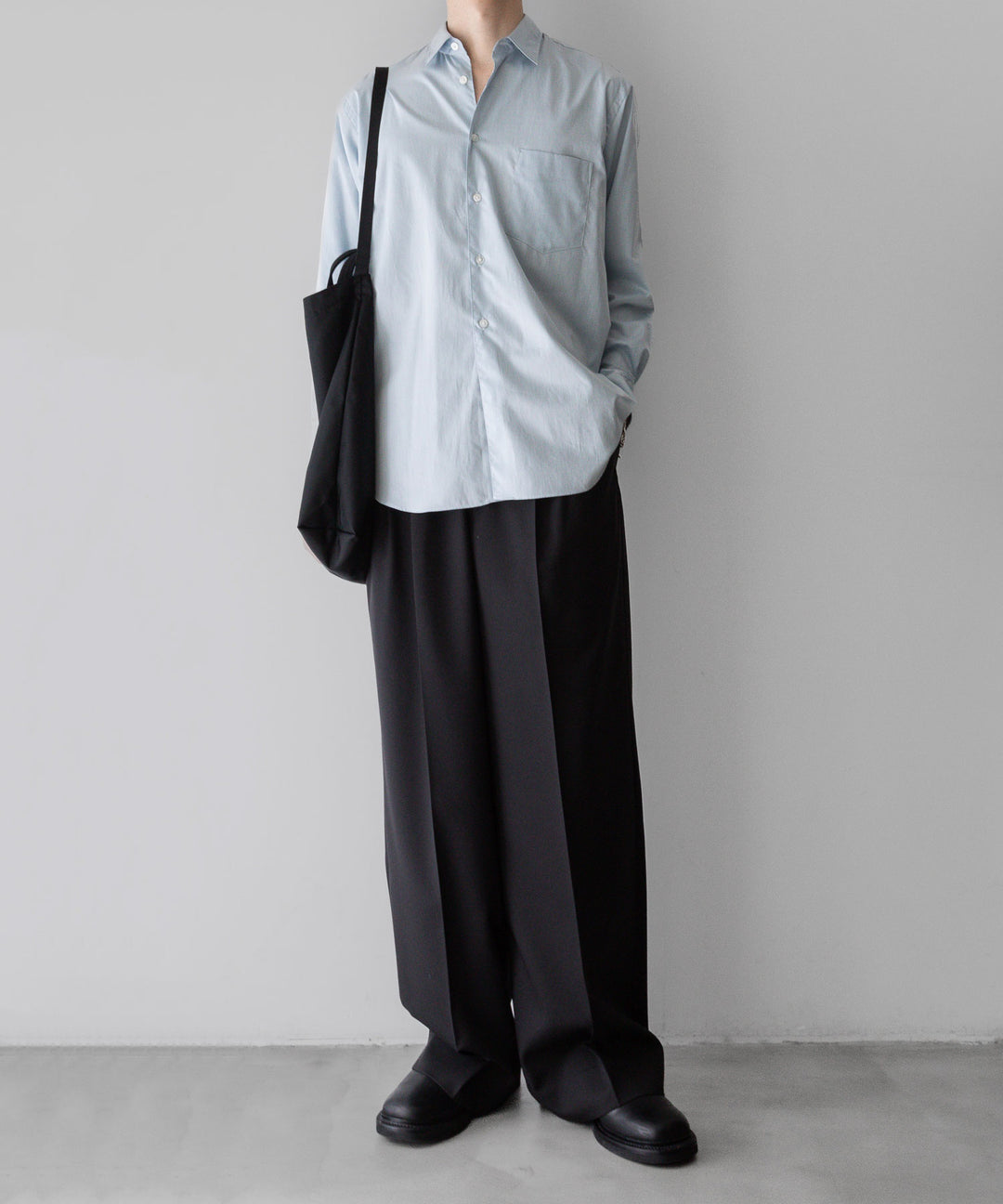【INTÉRIM】インテリムの200/2 SUPIMA TWILL REGULAR COLLAR SHIRT - L.BLUE公式通販サイトsession福岡セレクトショップ