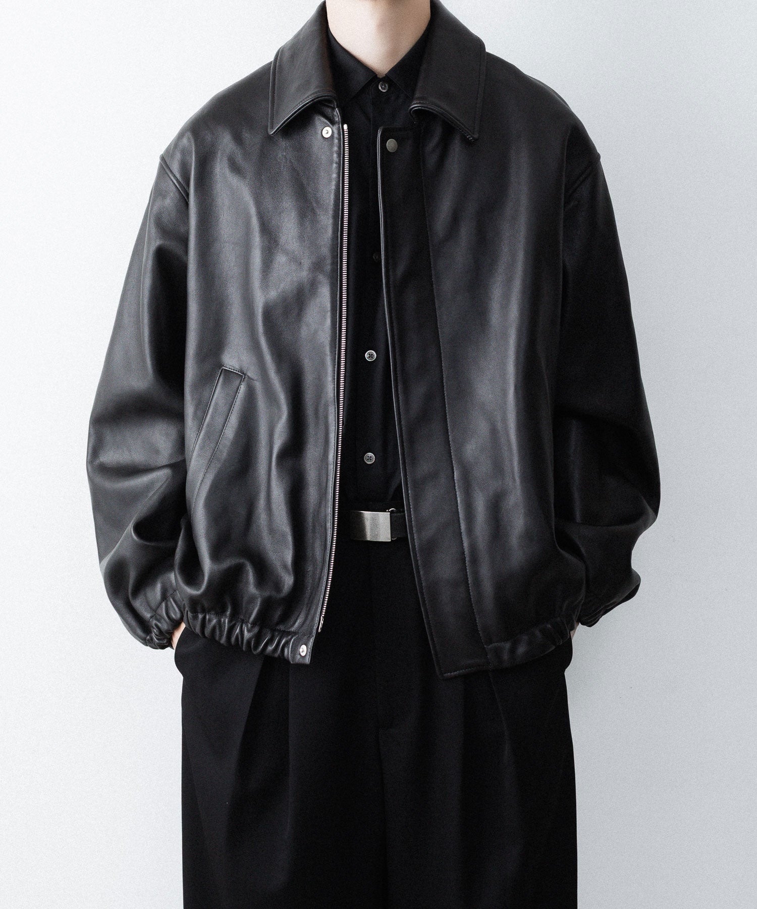 Himassmania ステッチジャケット 新品未使用 ssstein / シュタイン】SHEEP LEATHER ZIP SHORT JACKET - BLACK