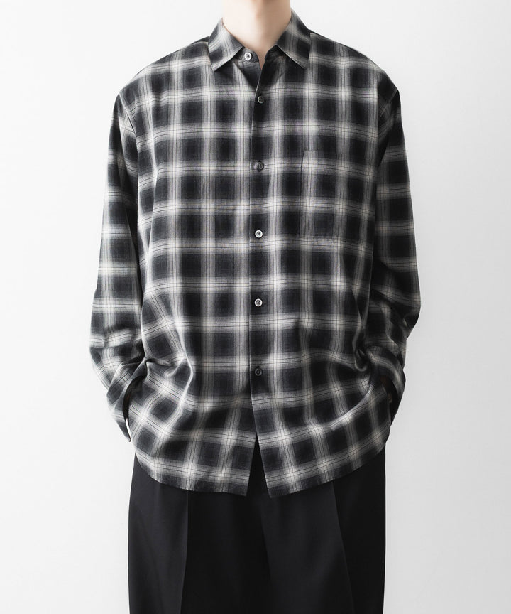 ssstein(シュタイン)のCOTTON VISCOSE OVERSIZED LS SHIRT - BLACK OMBREの公式通販サイトsession福岡セレクトショップ