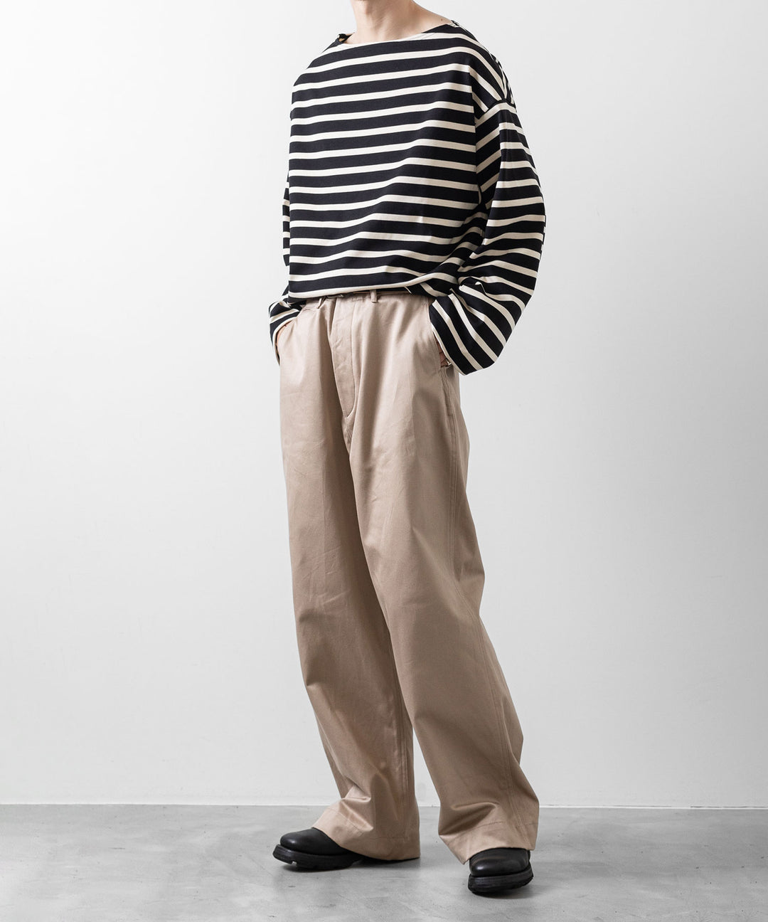 INTÉRIM インテリム 23ss HYPER BIG SUVIN GIZA BASQUE BORDER SHIRT sessionセッション福岡セレクトショップ 公式通販サイト