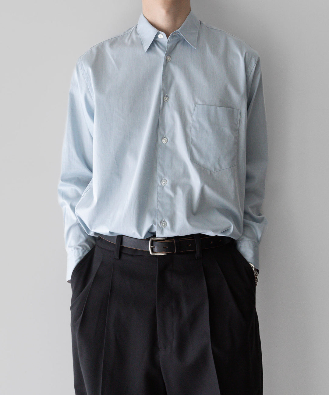【INTÉRIM】インテリムの200/2 SUPIMA TWILL REGULAR COLLAR SHIRT - L.BLUE公式通販サイトsession福岡セレクトショップ