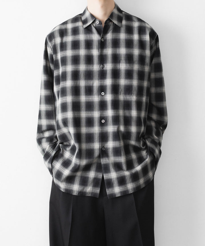 ssstein(シュタイン)のCOTTON VISCOSE OVERSIZED LS SHIRT - BLACK OMBREの公式通販サイトsession福岡セレクトショップ