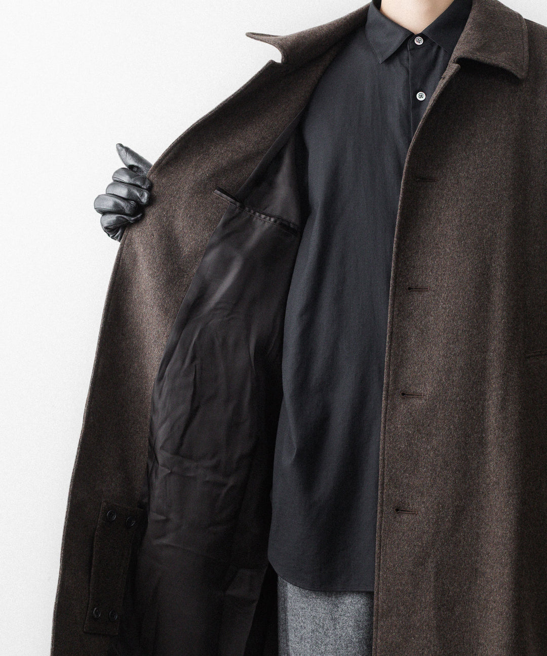 ssstein(シュタイン)のWOOL DOESKIN OVERSIZED INVESTIGATED COAT - GREY BROWNの公式通販サイトsession福岡セレクトショップ