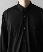 画像をギャラリービューアに読み込む, INTÉRIM(インテリム)のEXTRA FINE MERINO WOOL JERSEY L/S REGULAR SHIRT - BLACKの公式通販サイトsession福岡セレクトショップ
