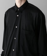 画像をギャラリービューアに読み込む, INTÉRIM(インテリム)のEXTRA FINE MERINO WOOL JERSEY L/S REGULAR SHIRT - BLACKの公式通販サイトsession福岡セレクトショップ
