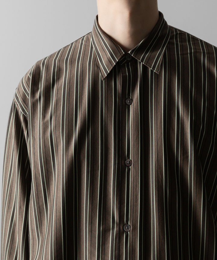 KANEMASA PHIL. カネマサフィルの46G MODEST STRIPE SHIRT - CHARCOAL BEIGEの公式通販サイトsession福岡セレクトショップ