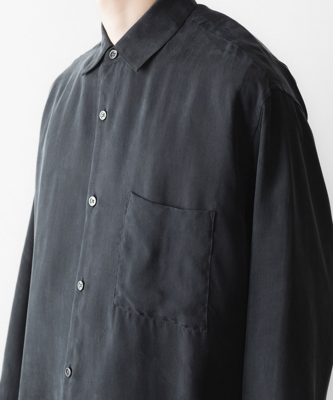 ssstein(シュタイン)のCUPRO FIBRIL OVERSIZED LS SHIRT - CHARCOALの公式通販サイトsession福岡セレクトショップ