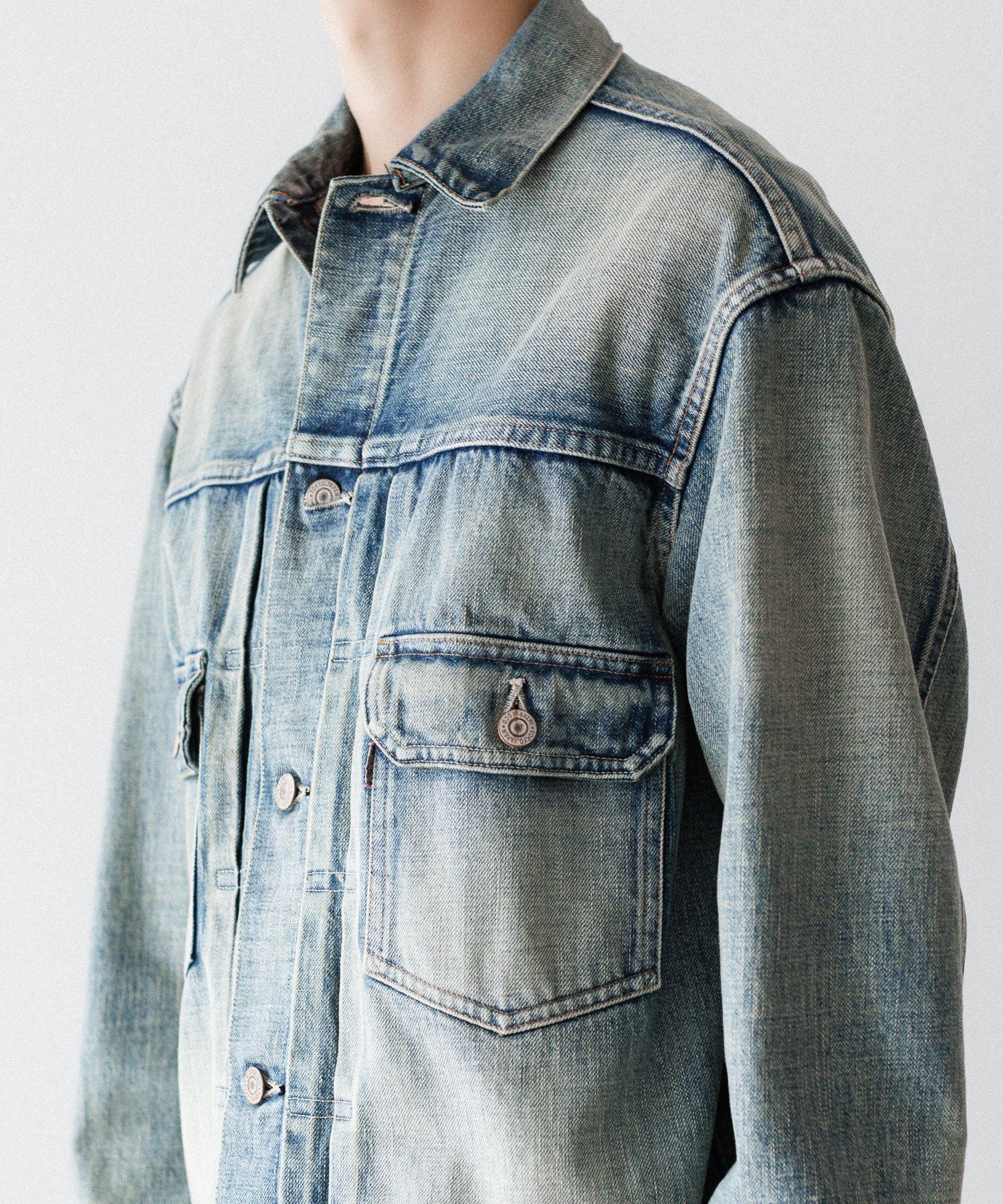INTÉRIM インテリム HYPER BIG SHABBY VINTAGE "2ND" SHUTTLE DENIM SIDE PANEL JACKETのS.NAVY 公式通販サイトsession福岡セレクトショップ