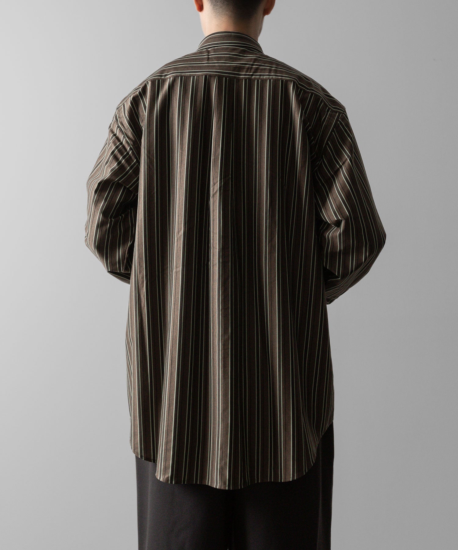 KANEMASA PHIL. カネマサフィルの46G MODEST STRIPE SHIRT - CHARCOAL BEIGEの公式通販サイトsession福岡セレクトショップ