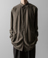 【KANEMASA PHIL.】46G MODEST STRIPE SHIRT - CHARCOAL BEIGE