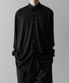 【INTÉRIM】EXTRA FINE MERINO WOOL JERSEY L/S REGULAR SHIRT - BLACK