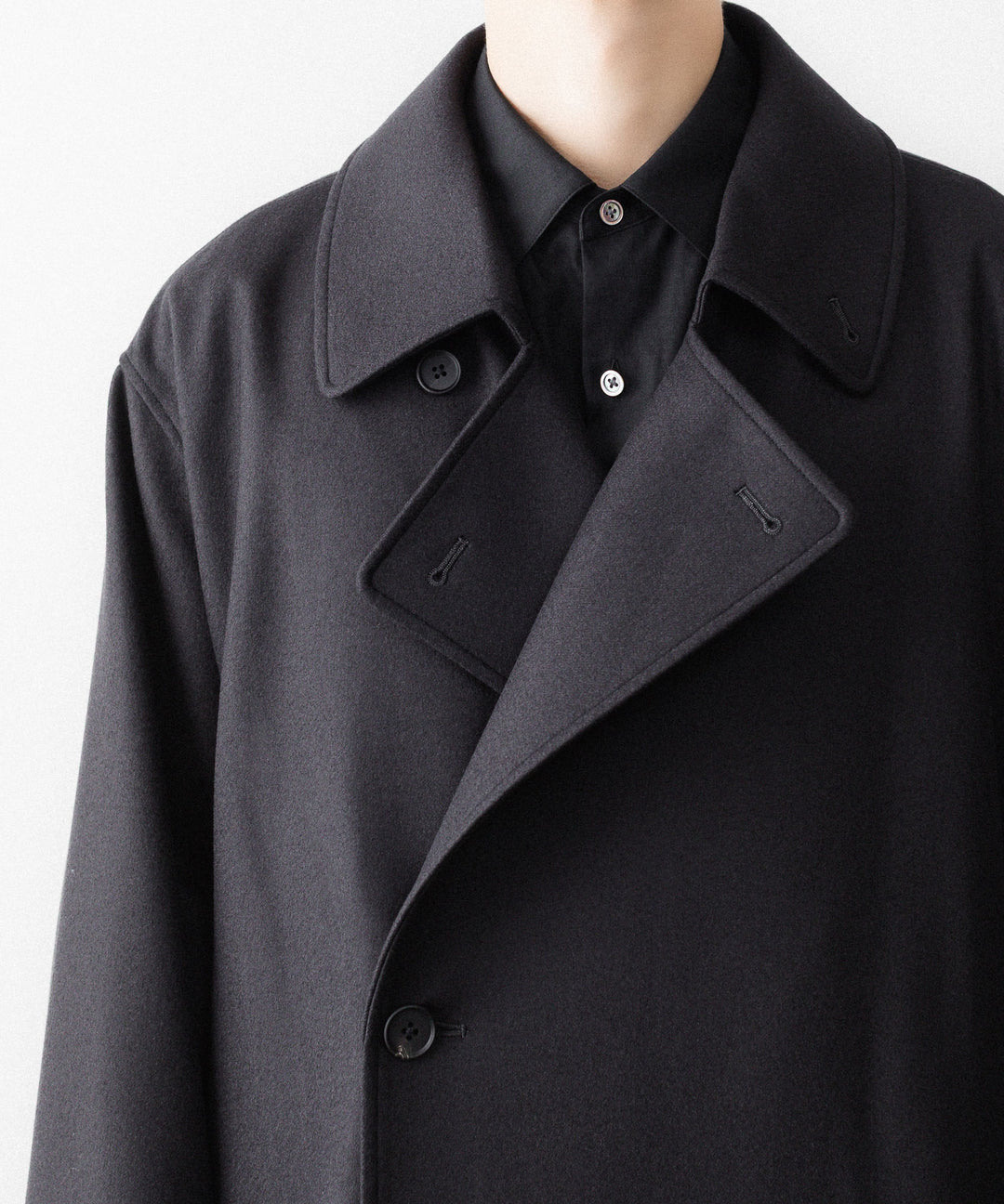 ssstein(シュタイン)のWOOL MELTON OVERSIZED DOUBLE BREASTED COAT - DARK CHARCOALの公式通販サイトsession福岡セレクトショップ