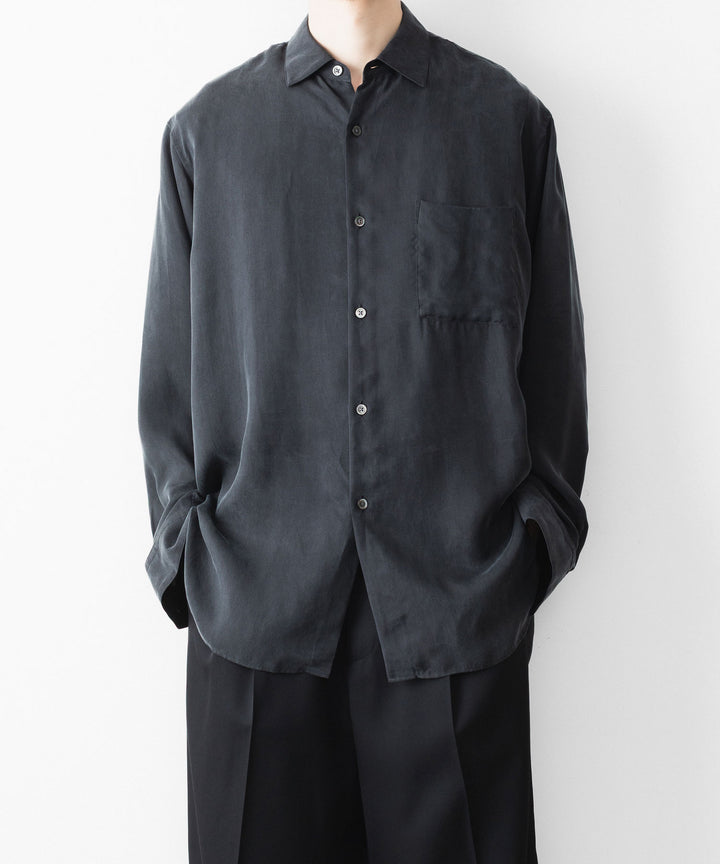 ssstein(シュタイン)のCUPRO FIBRIL OVERSIZED LS SHIRT - CHARCOALの公式通販サイトsession福岡セレクトショップ