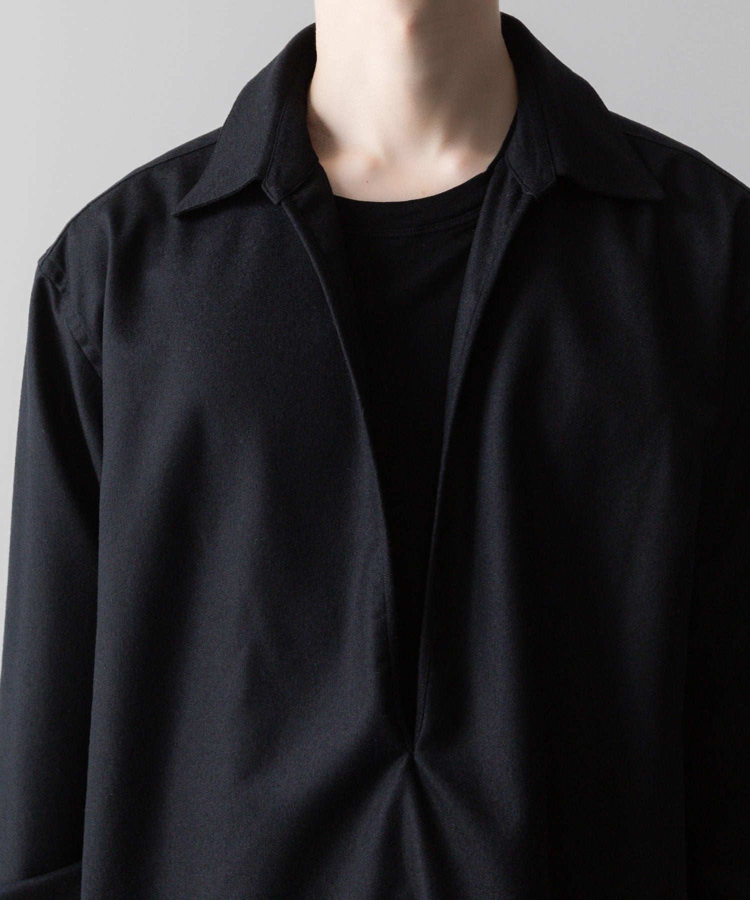 ssstein(シュタイン)の24AWコレクション OVERSIZED SKIPPER SHIRT (WOOL) - BLACK 公式通販サイトsession福岡セレクトショップ