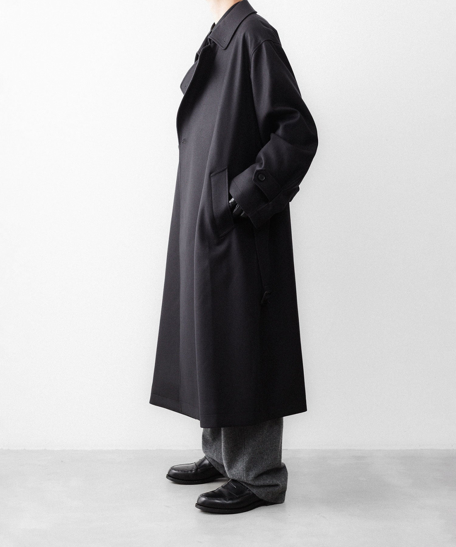 ssstein / シュタイン】WOOL MELTON OVERSIZED DOUBLE BREASTED COAT
