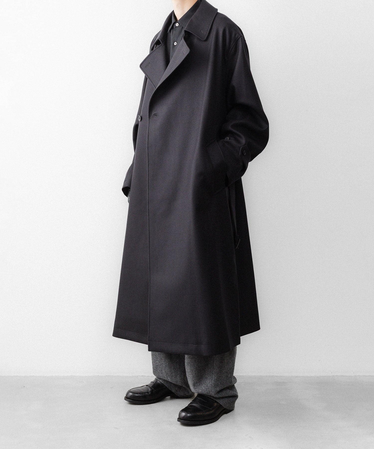 ssstein / シュタイン】WOOL MELTON OVERSIZED DOUBLE BREASTED COAT