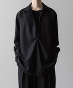 画像をギャラリービューアに読み込む, ssstein(シュタイン)の24AWコレクション OVERSIZED SKIPPER SHIRT (WOOL) - BLACK 公式通販サイトsession福岡セレクトショップ
