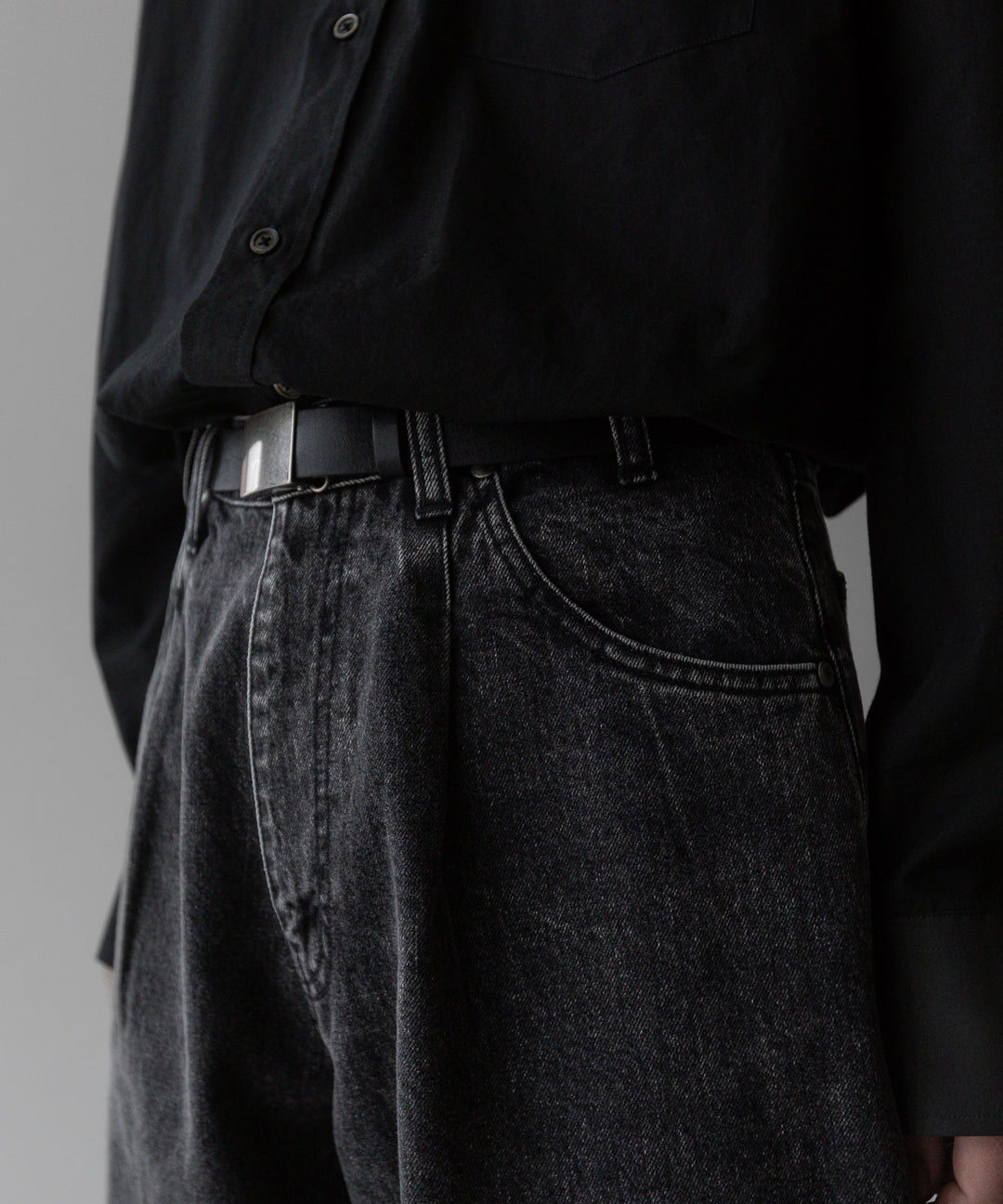 stein(シュタイン)の24SSコレクションCHEMICAL BLEACHED DENIM JEANSのBLACK