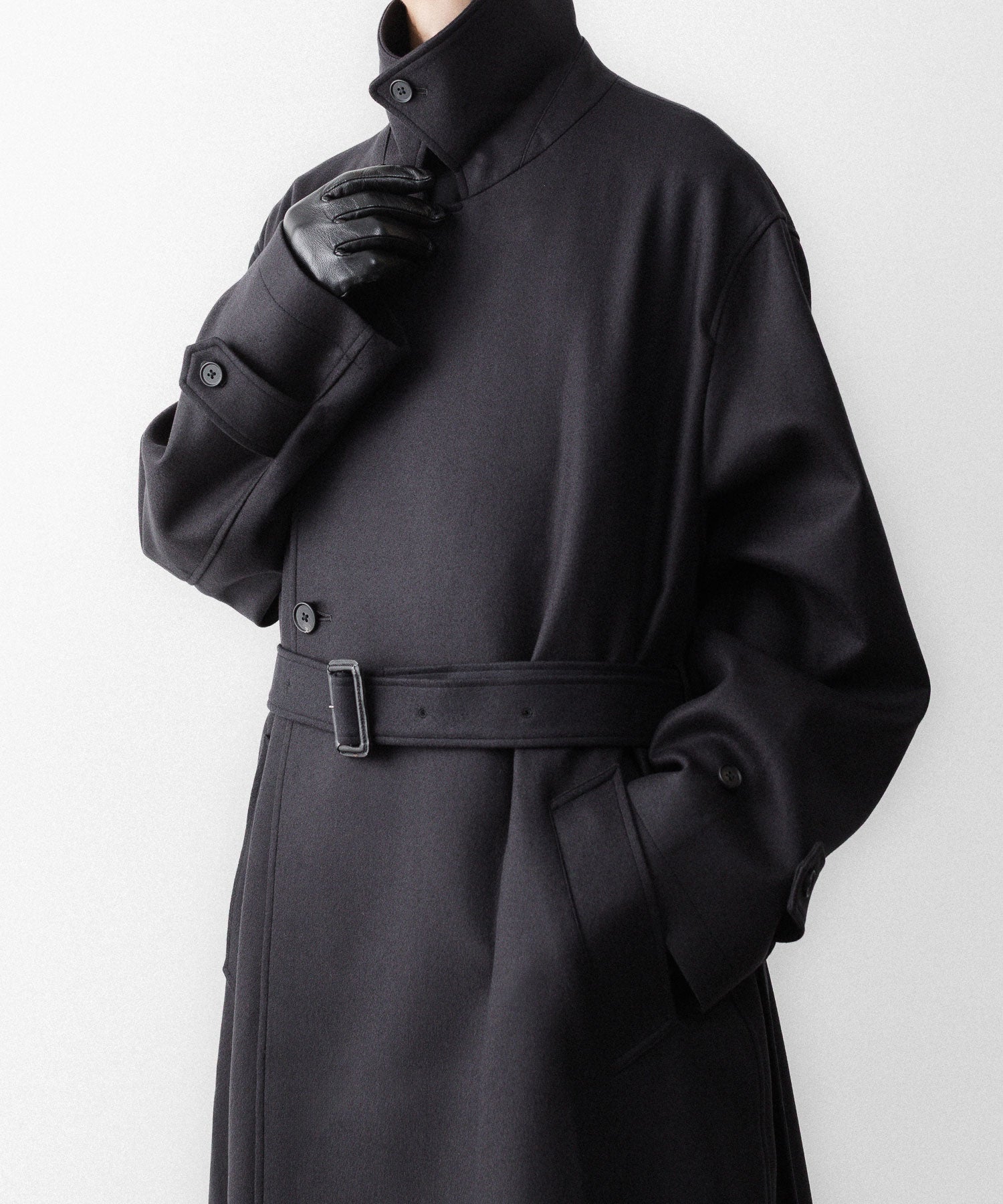 ssstein / シュタイン】WOOL MELTON OVERSIZED DOUBLE BREASTED COAT