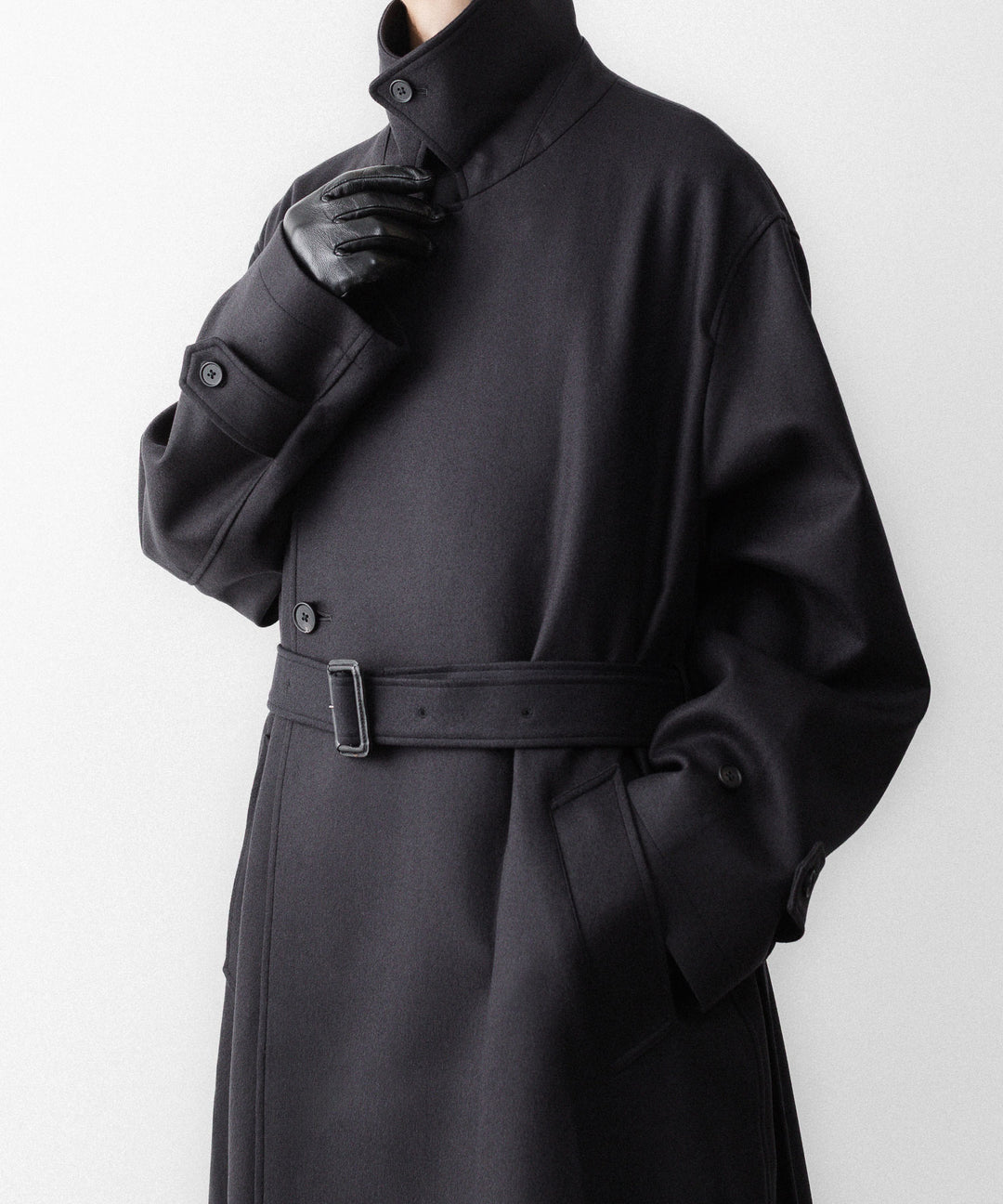 ssstein(シュタイン)のWOOL MELTON OVERSIZED DOUBLE BREASTED COAT - DARK CHARCOALの公式通販サイトsession福岡セレクトショップ