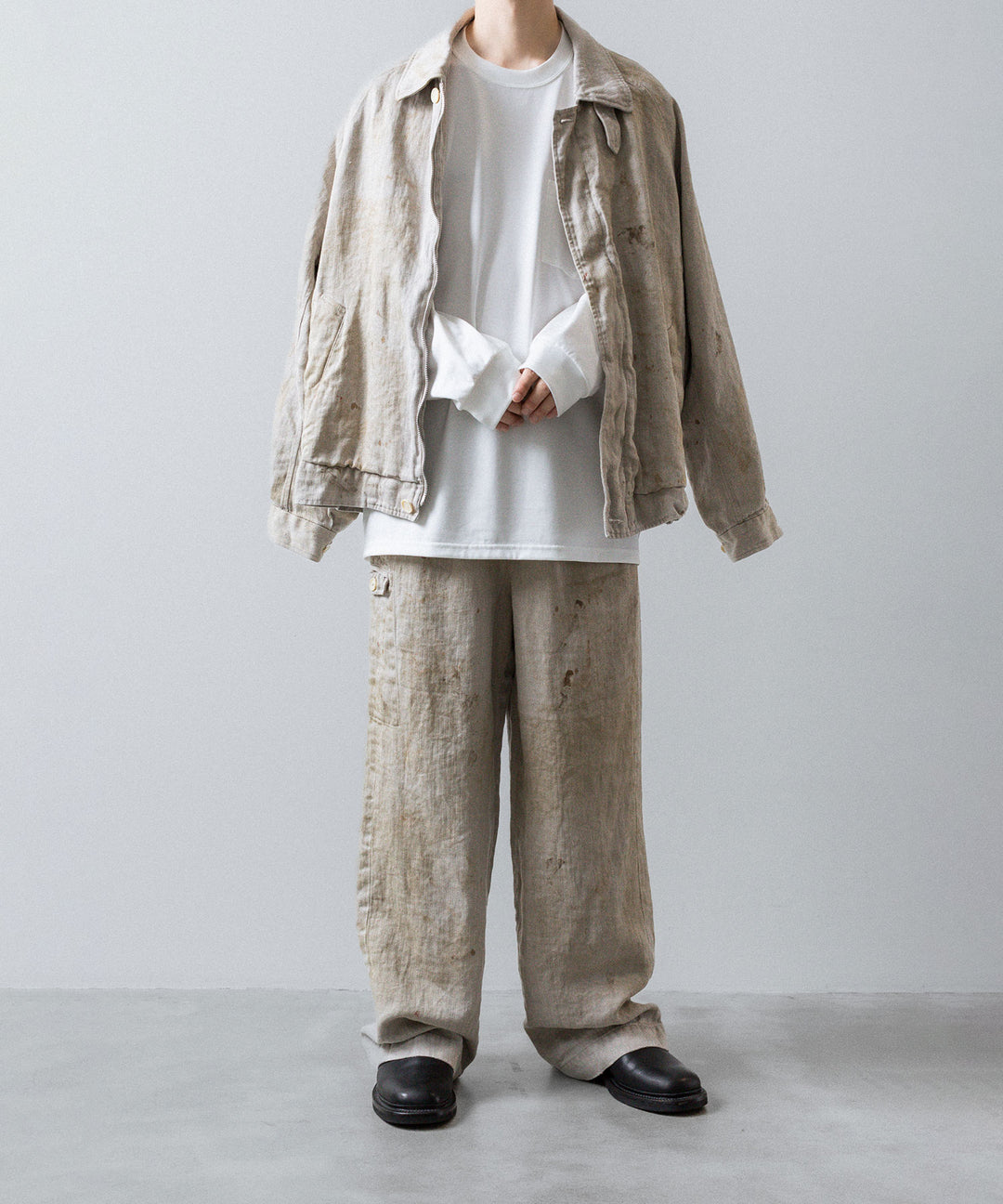 ssstein(シュタイン)のHEAVY LINEN HERRINGBONE ZIP JACKET - NATURALの公式通販サイトsession福岡セレクトショップ