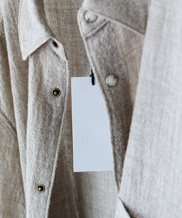 phebus フィーバス WOOL AMUNZEN SHIRTの BEIGE 公式通販サイトsession福岡セレクトショップ
