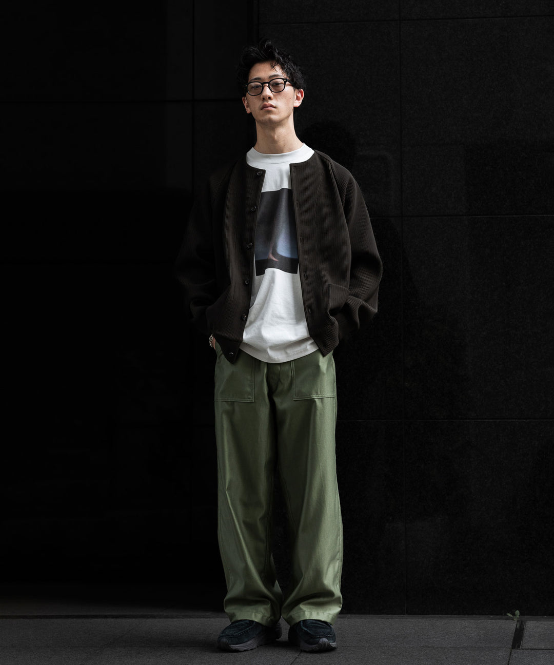 【stein】ssstein シュタインのGRADATION PLEATS CARDIGANのMILITARY KHAKI　 公式通販サイトsession福岡セレクトショップ