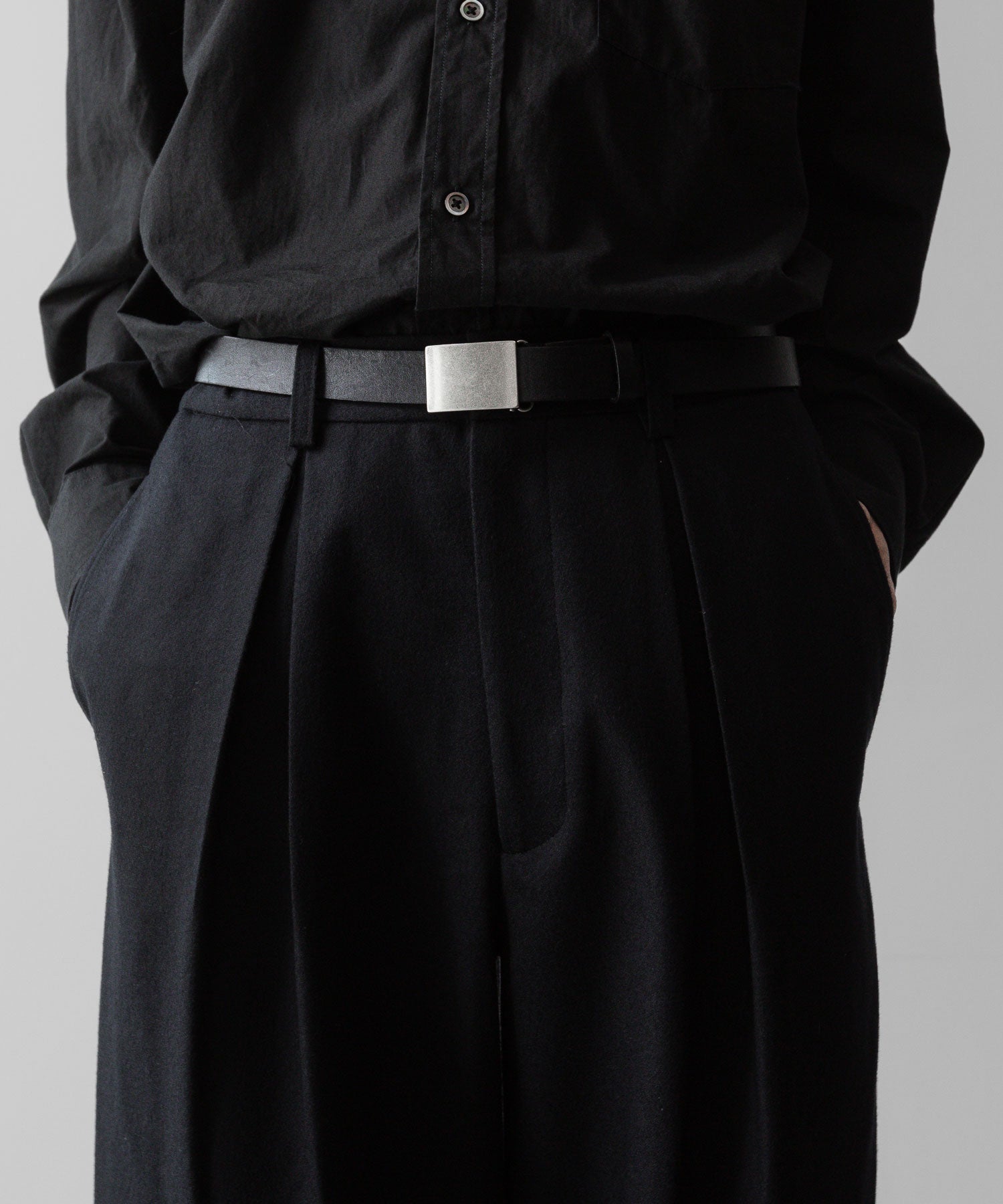 ssstein(シュタイン)の24AWコレクション EASY WIDE TROUSERS (2/72梳毛フラノ) - BLACK 公式通販サイトsession福岡セレクトショップ