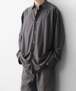 画像をギャラリービューアに読み込む, KANEMASA PHIL. カネマサフィルの46G STRIPE MODEST SHIRTのCHARCOAL BROWN 公式通販サイトsession福岡セレクトショップ
