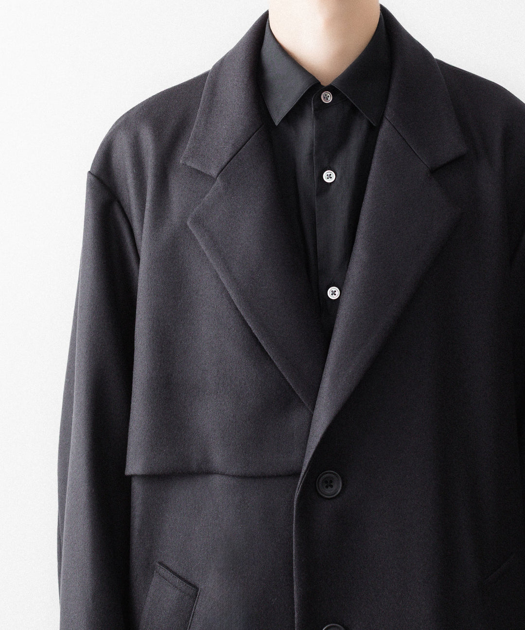 ssstein(シュタイン)のWOOL MELTON LAY CHESTER COAT - DARK CHARCOALの公式通販サイトsession福岡セレクトショップ