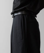 画像をギャラリービューアに読み込む, ssstein(シュタイン)の24AWコレクション EASY WIDE TROUSERS (2/72梳毛フラノ) - BLACK 公式通販サイトsession福岡セレクトショップ
