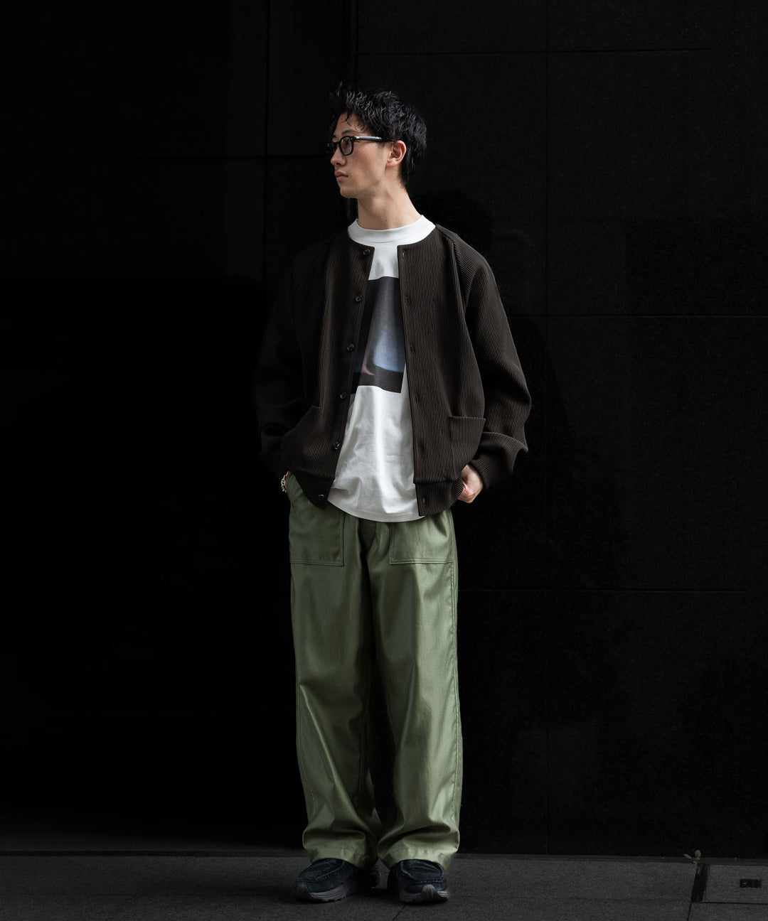 【stein】ssstein シュタインのGRADATION PLEATS CARDIGANのMILITARY KHAKI　 公式通販サイトsession福岡セレクトショップ