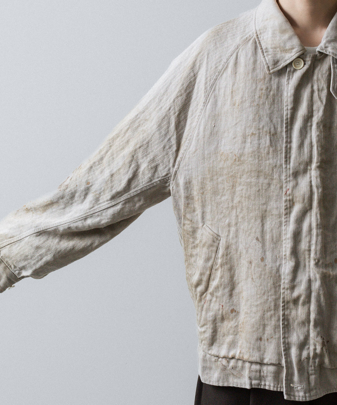 ssstein(シュタイン)のHEAVY LINEN HERRINGBONE ZIP JACKET - NATURALの公式通販サイトsession福岡セレクトショップ