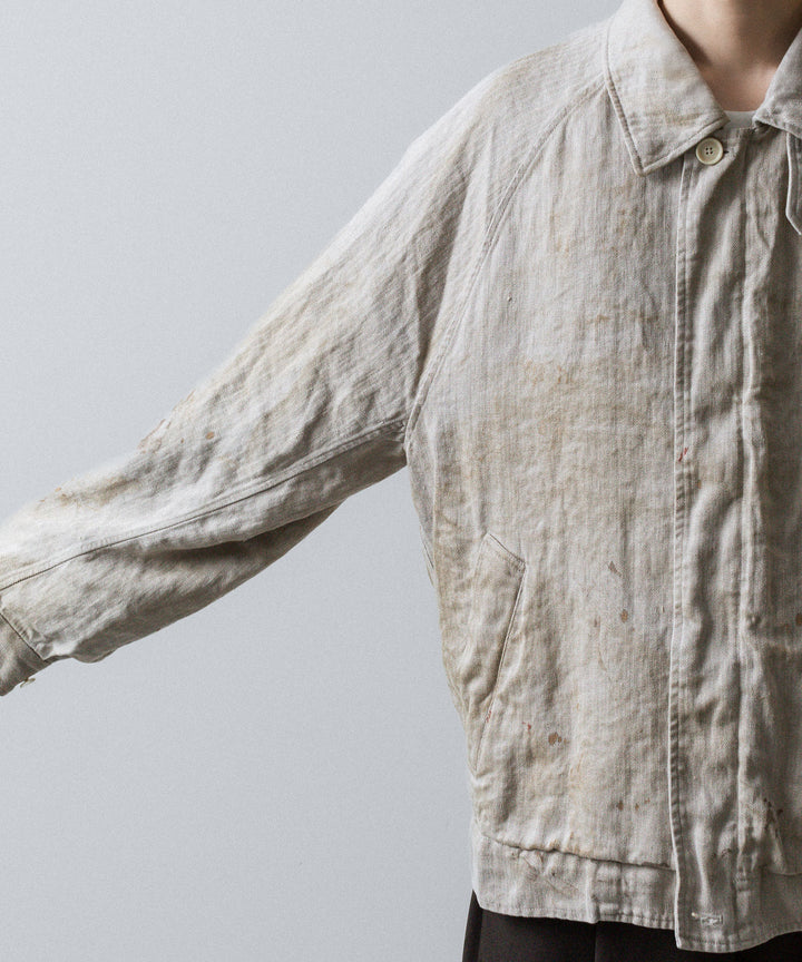 ssstein(シュタイン)のHEAVY LINEN HERRINGBONE ZIP JACKET - NATURALの公式通販サイトsession福岡セレクトショップ