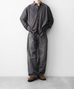 画像をギャラリービューアに読み込む, KANEMASA PHIL. カネマサフィルの46G STRIPE MODEST SHIRTのCHARCOAL BROWN 公式通販サイトsession福岡セレクトショップ
