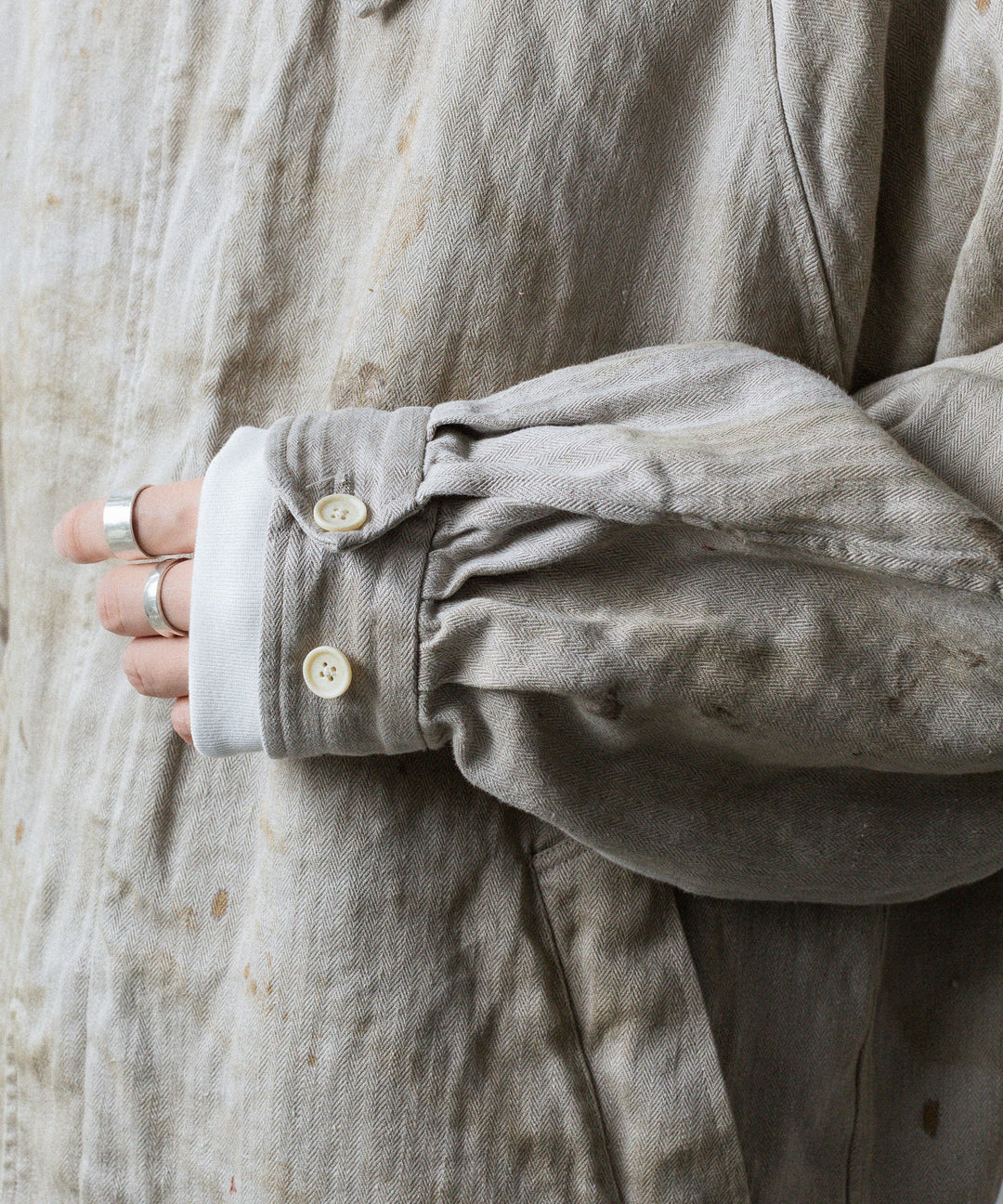 ssstein(シュタイン)のHEAVY LINEN HERRINGBONE ZIP JACKET - NATURALの公式通販サイトsession福岡セレクトショップ