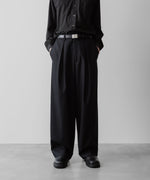 画像をギャラリービューアに読み込む, ssstein(シュタイン)の24AWコレクション EASY WIDE TROUSERS (2/72梳毛フラノ) - BLACK 公式通販サイトsession福岡セレクトショップ
