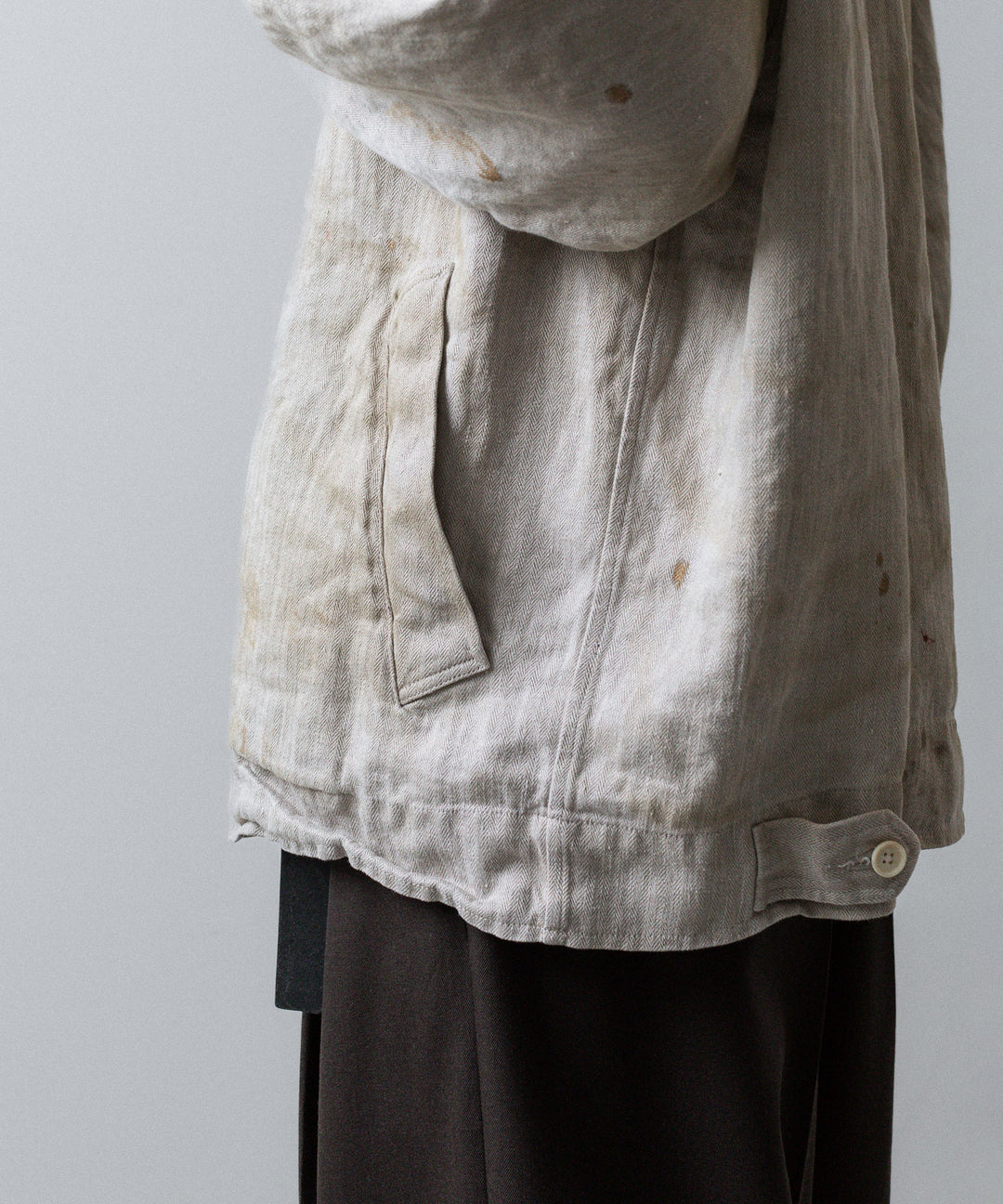 ssstein(シュタイン)のHEAVY LINEN HERRINGBONE ZIP JACKET - NATURALの公式通販サイトsession福岡セレクトショップ