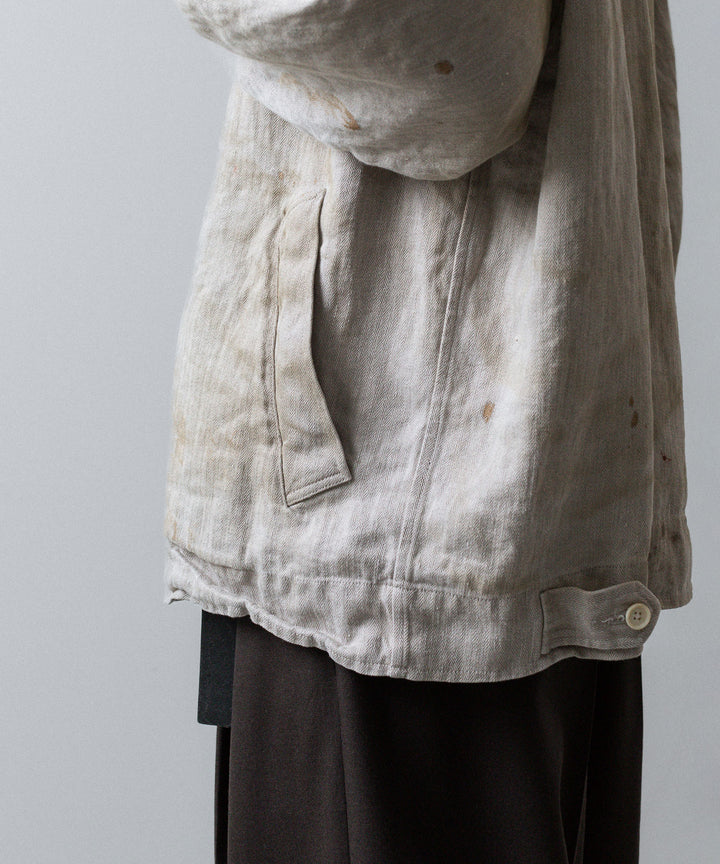 ssstein(シュタイン)のHEAVY LINEN HERRINGBONE ZIP JACKET - NATURALの公式通販サイトsession福岡セレクトショップ