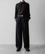 画像をギャラリービューアに読み込む, ssstein(シュタイン)の24AWコレクション EASY WIDE TROUSERS (2/72梳毛フラノ) - BLACK 公式通販サイトsession福岡セレクトショップ
