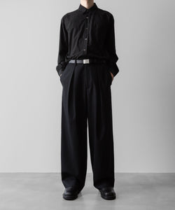 ssstein(シュタイン)の24AWコレクション EASY WIDE TROUSERS (2/72梳毛フラノ) - BLACK 公式通販サイトsession福岡セレクトショップ