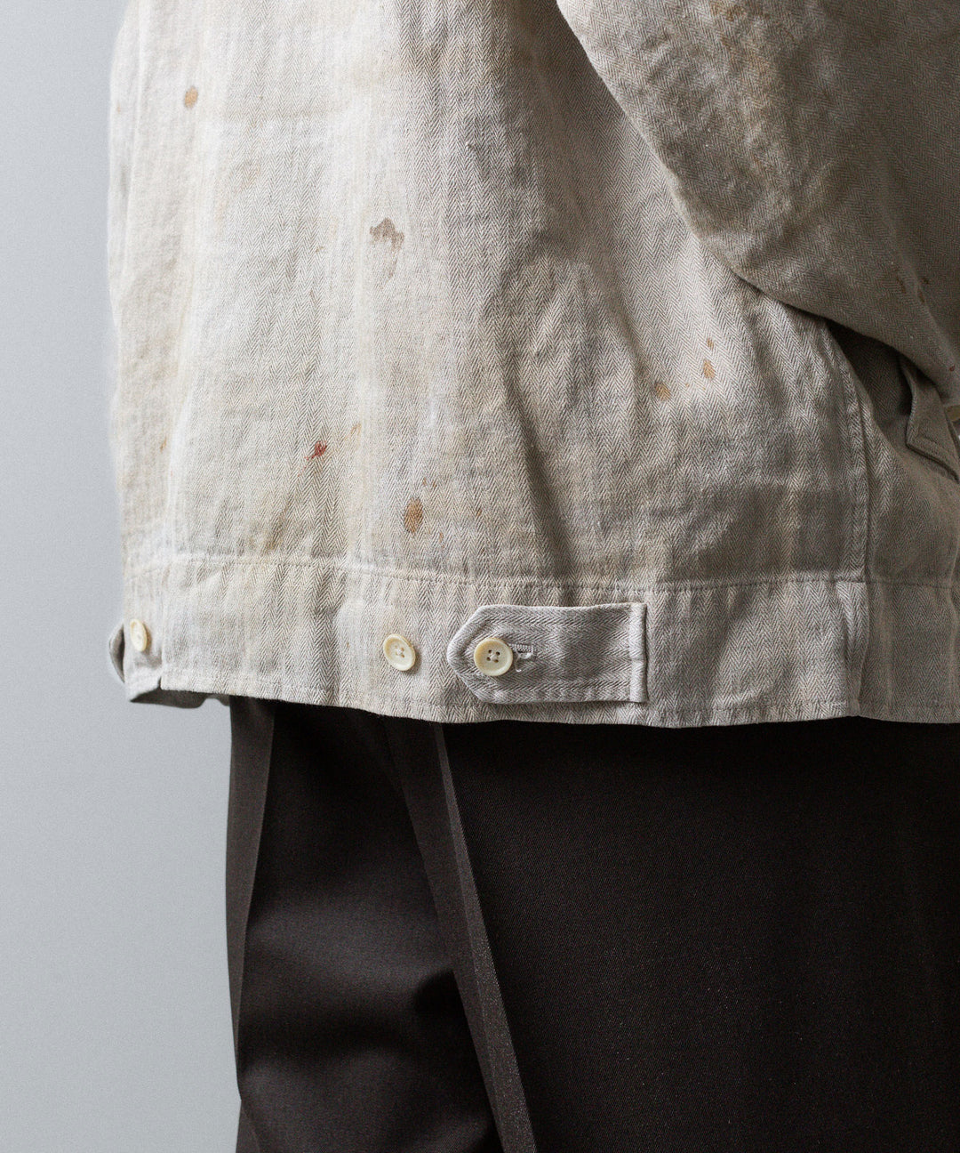 ssstein(シュタイン)のHEAVY LINEN HERRINGBONE ZIP JACKET - NATURALの公式通販サイトsession福岡セレクトショップ