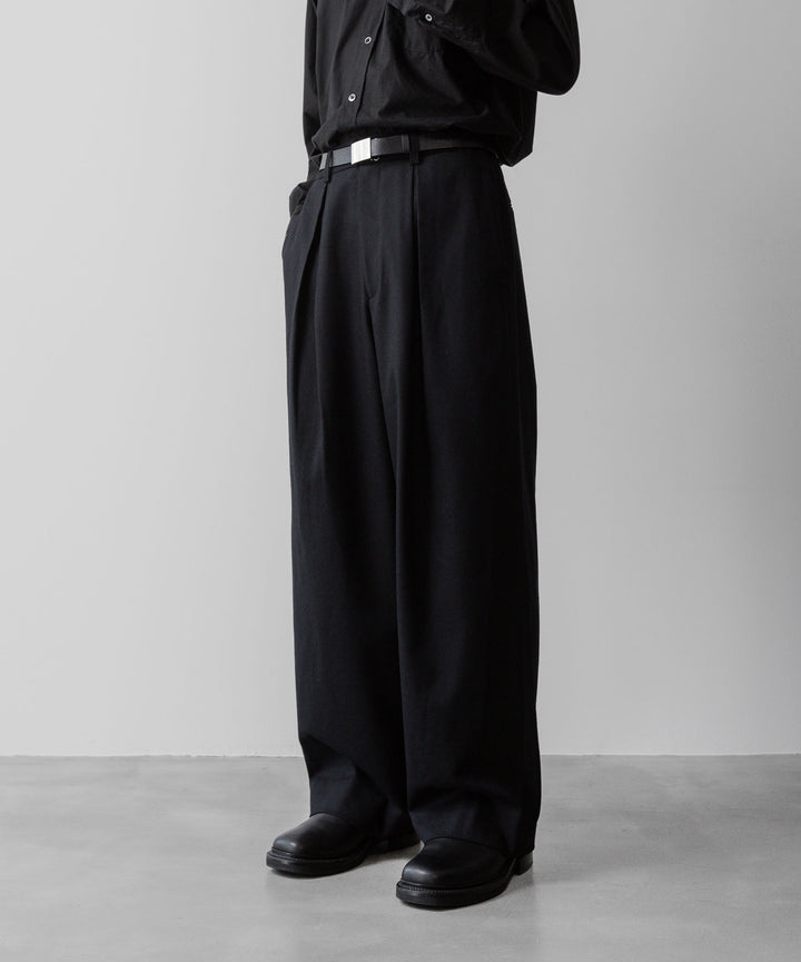 ssstein(シュタイン)の24AWコレクション EASY WIDE TROUSERS (2/72梳毛フラノ) - BLACK 公式通販サイトsession福岡セレクトショップ
