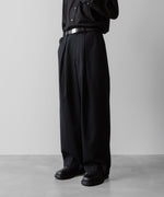 画像をギャラリービューアに読み込む, ssstein(シュタイン)の24AWコレクション EASY WIDE TROUSERS (2/72梳毛フラノ) - BLACK 公式通販サイトsession福岡セレクトショップ
