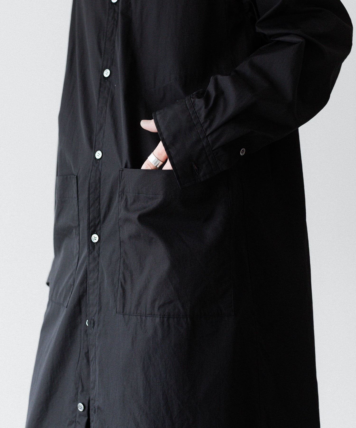 VEIN ヴェインの140/2 GIZA BROAD LONG SHIRT - BLACKの公式通販サイトsession福岡セレクトショップ