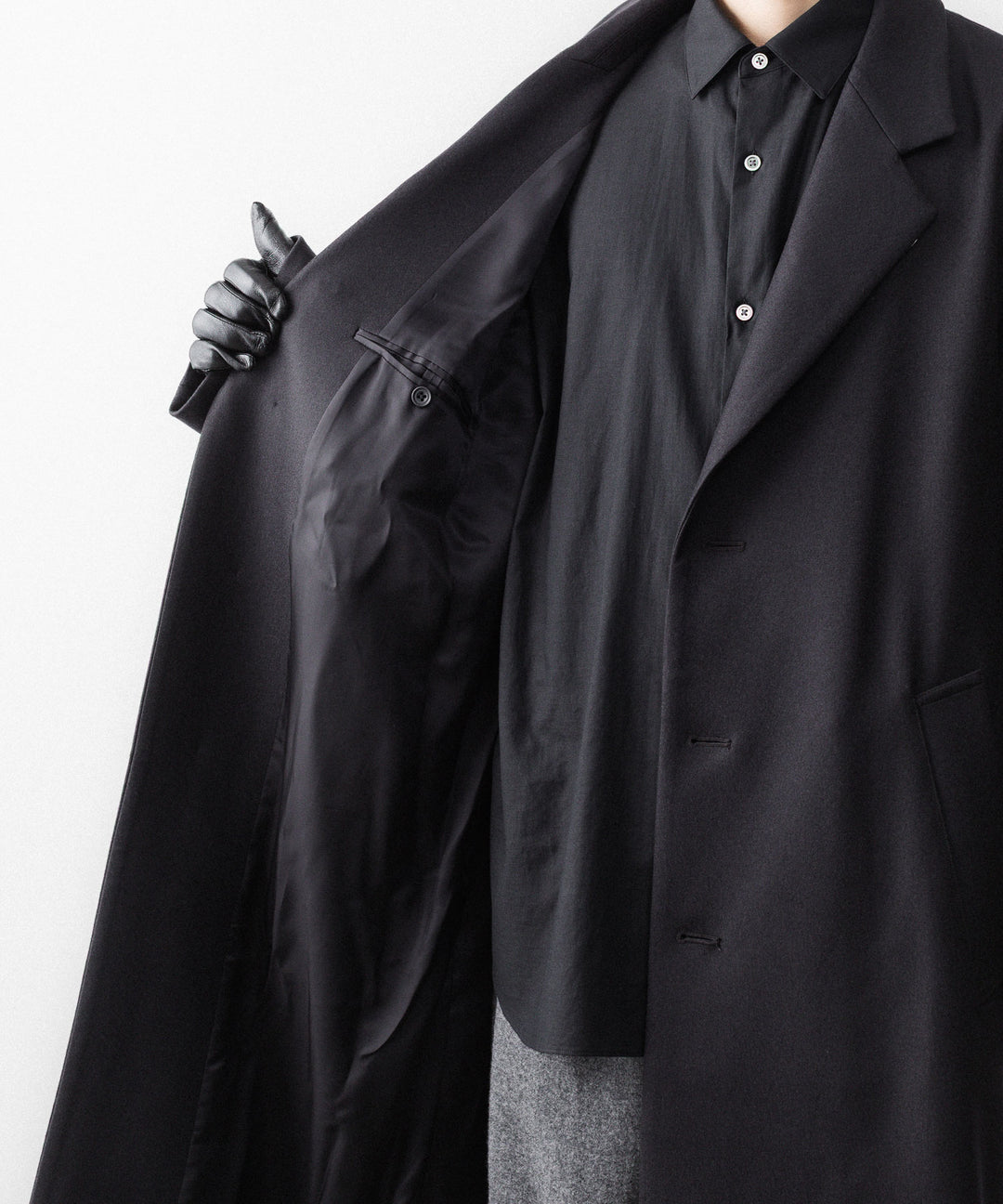 ssstein(シュタイン)のWOOL MELTON LAY CHESTER COAT - DARK CHARCOALの公式通販サイトsession福岡セレクトショップ