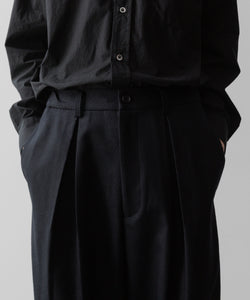 ssstein(シュタイン)の24AWコレクション EASY WIDE TROUSERS (2/72梳毛フラノ) - BLACK 公式通販サイトsession福岡セレクトショップ