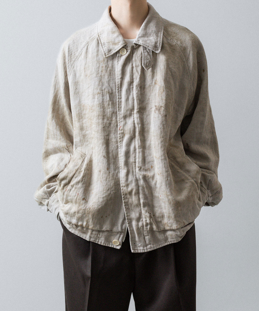 ssstein(シュタイン)のHEAVY LINEN HERRINGBONE ZIP JACKET - NATURALの公式通販サイトsession福岡セレクトショップ