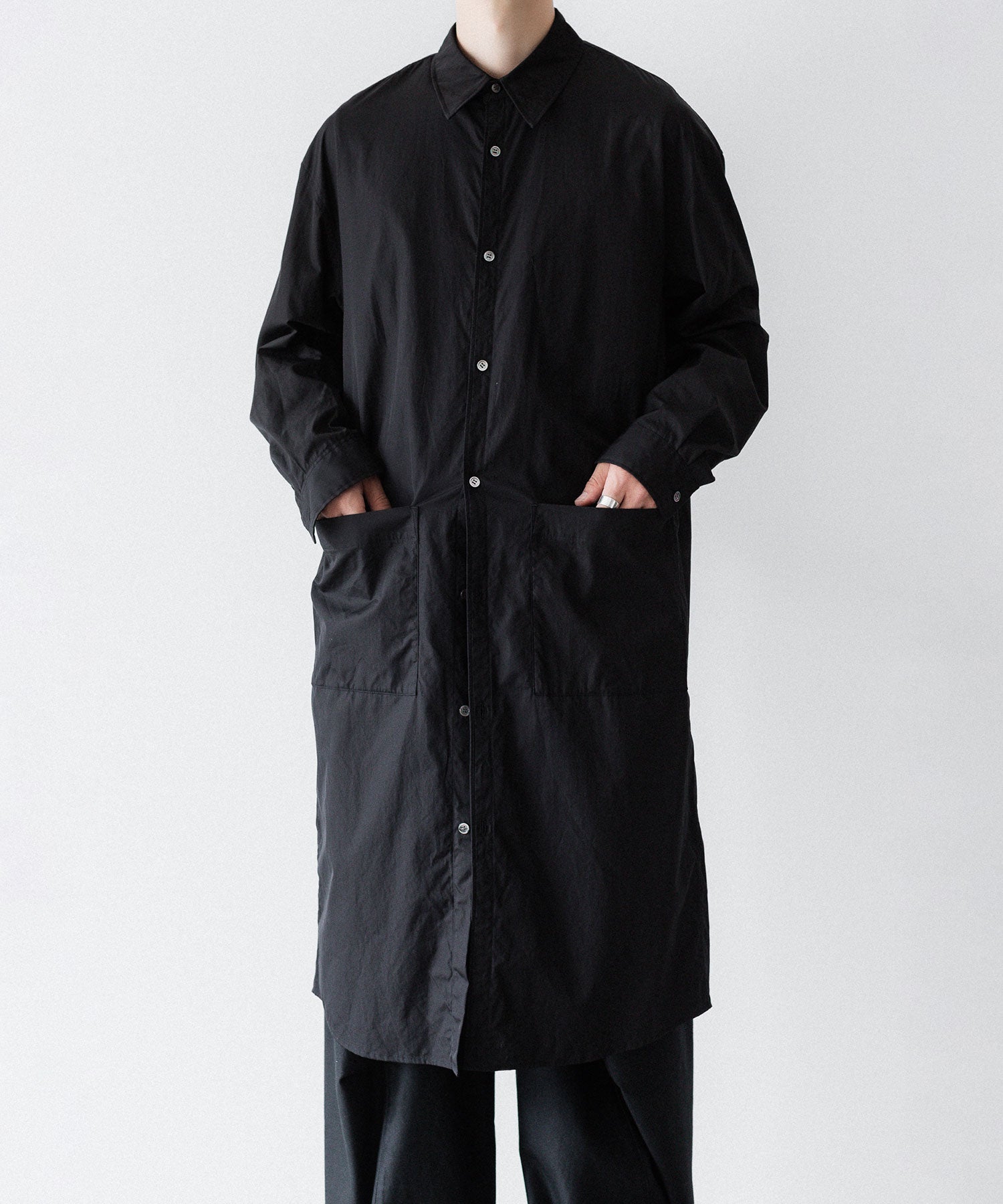 VEIN ヴェインの140/2 GIZA BROAD LONG SHIRT - BLACKの公式通販サイトsession福岡セレクトショップ